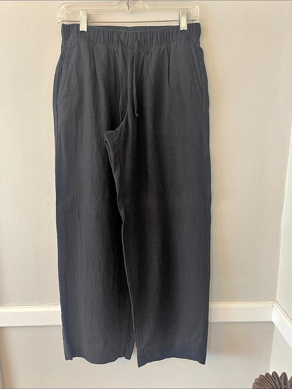 Old Navy High-Rise Straight Comfort Waistband Pants Wide Leg Black Size Small